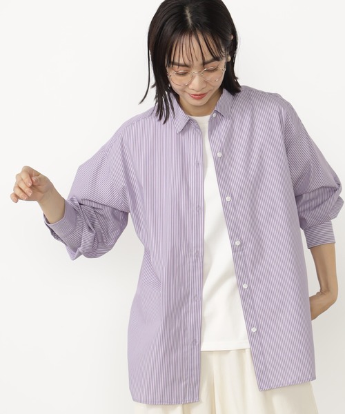 FOUND GOOD（ファウンドグッド）の「EASYベーシックシャツLS（シャツ/ブラウス・レディース・ブルー系/グリーン/パープル系/ブラウン系・S/M/L）」の18枚目の写真