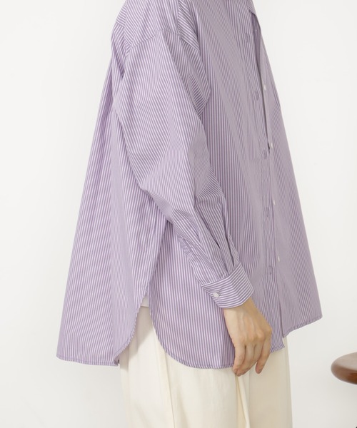 FOUND GOOD（ファウンドグッド）の「EASYベーシックシャツLS（シャツ/ブラウス・レディース・ブルー系/グリーン/パープル系/ブラウン系・S/M/L）」の20枚目の写真