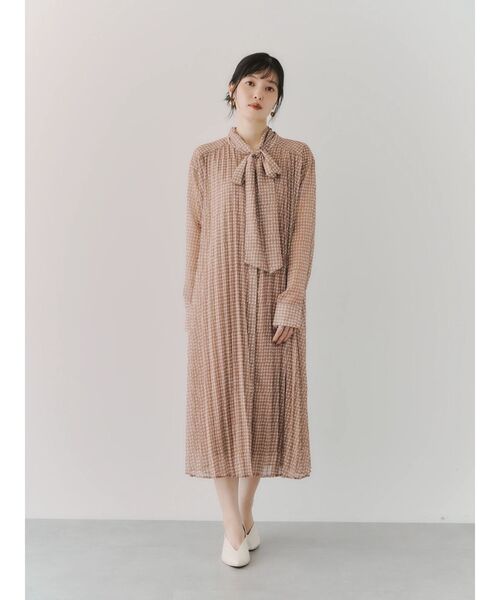 2way千鳥柄プリーツワンピース（ワンピース）｜YECCA VECCA 