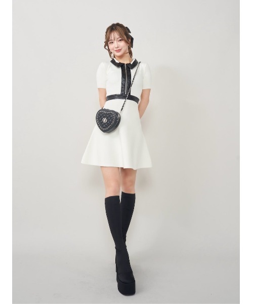 Darich（ダーリッチ）の「ロゴレザーニットミニワンピース
