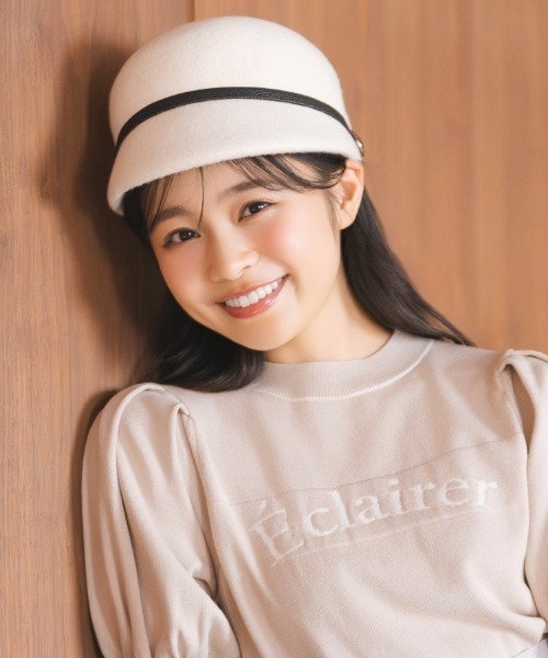 WILLSELECTION(ウィルセレクション)の「ベルト付きウールハット(キャスケット・レディース・オフホワイト/ブラック・FREE)」の1枚目の写真