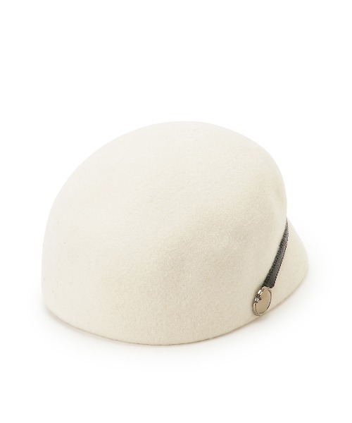 WILLSELECTION(ウィルセレクション)の「ベルト付きウールハット(キャスケット・レディース・オフホワイト/ブラック・FREE)」の5枚目の写真