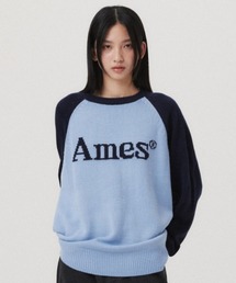 ★AMES-WORLDWIDE★RETRO BRUSHED KNIT_GR★正規品/韓国直送料込 AMES-WORLDWIDE(アメスワールドワイド) ニット・セーター