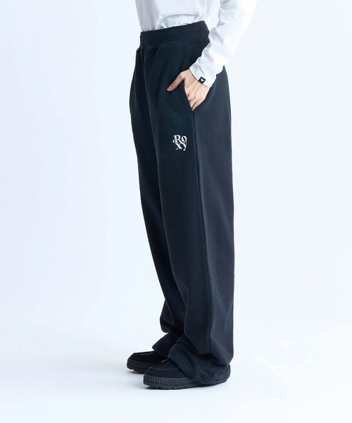 ROXY(ロキシー)の「BORN TO BE ROXY PANT/ロキシードローコード付きワイドシルエットスウェットパンツ(スウェットパンツ・レディース・ブラック/ブラウン/グレー・SMALL/MEDIUM/LARGE)」の4枚目の写真