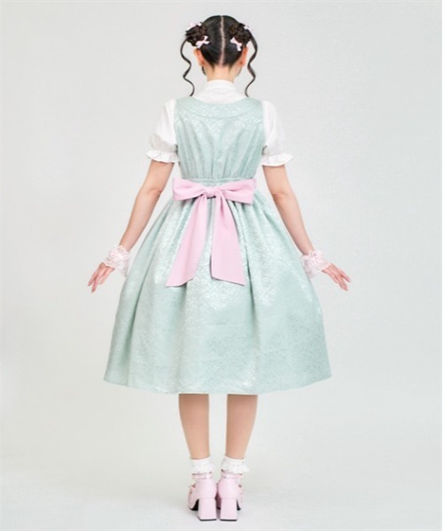 axes femme kawaii(アクシーズファムカワイイ)の「牡丹刺繍チャイナジャンスカ(ジャンパースカート・レディース・ワイン/ブラック/ミント・MEDIUM)」の9枚目の写真