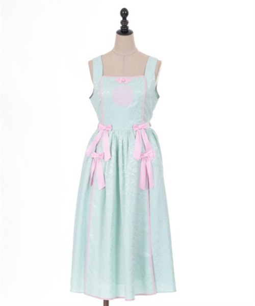 axes femme kawaii(アクシーズファムカワイイ)の「牡丹刺繍チャイナジャンスカ(ジャンパースカート・レディース・ワイン/ブラック/ミント・MEDIUM)」の10枚目の写真