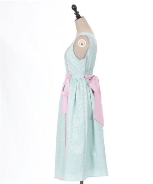 axes femme kawaii(アクシーズファムカワイイ)の「牡丹刺繍チャイナジャンスカ(ジャンパースカート・レディース・ワイン/ブラック/ミント・MEDIUM)」の11枚目の写真