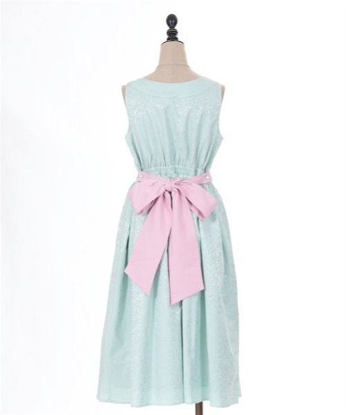 axes femme kawaii(アクシーズファムカワイイ)の「牡丹刺繍チャイナジャンスカ(ジャンパースカート・レディース・ワイン/ブラック/ミント・MEDIUM)」の12枚目の写真