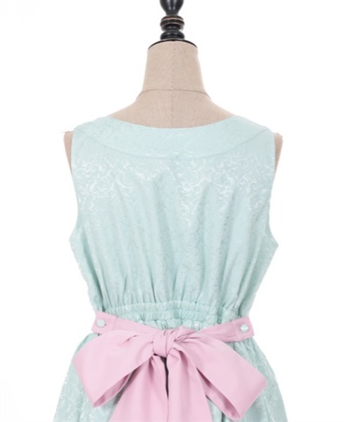 axes femme kawaii(アクシーズファムカワイイ)の「牡丹刺繍チャイナジャンスカ(ジャンパースカート・レディース・ワイン/ブラック/ミント・MEDIUM)」の16枚目の写真