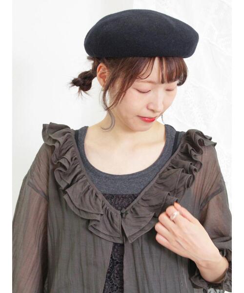 Samansa Mos2（サマンサ モスモス）の「バスクベレー帽（ハット・レディース・ボルドー/モカ/ブラック・F）」の16枚目の写真