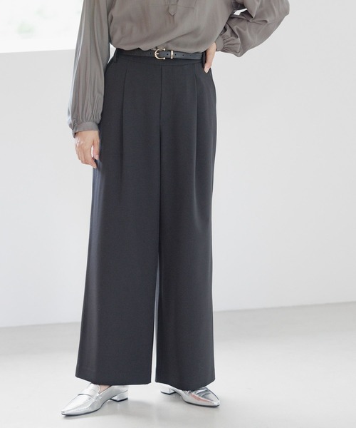 Elura（エルーラ）の「＜レギュラー／低身長サイズ＞映えラクワイドパンツ（その他パンツ・レディース・ブラック/ブラウン/ベージュ/ネイビー・MEDIUM/LARGE）」の4枚目の写真