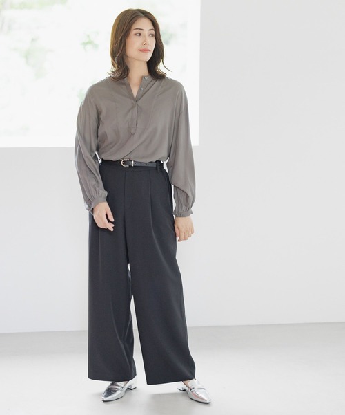 Elura（エルーラ）の「＜レギュラー／低身長サイズ＞映えラクワイドパンツ（その他パンツ・レディース・ブラック/ブラウン/ベージュ/ネイビー・MEDIUM/LARGE）」の5枚目の写真