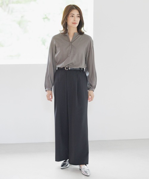Elura（エルーラ）の「＜レギュラー／低身長サイズ＞映えラクワイドパンツ（その他パンツ・レディース・ブラック/ブラウン/ベージュ/ネイビー・MEDIUM/LARGE）」の7枚目の写真
