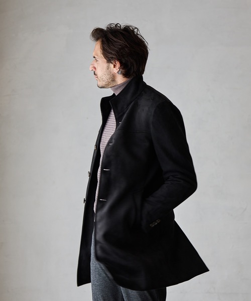 RATTLE TRAP（ラトルトラップ）の「フェイクスエードスタンドカラースリムコート（チェスターコート・メンズ・ブラック/ベージュ系その他・LL/L/M）」の9枚目の写真