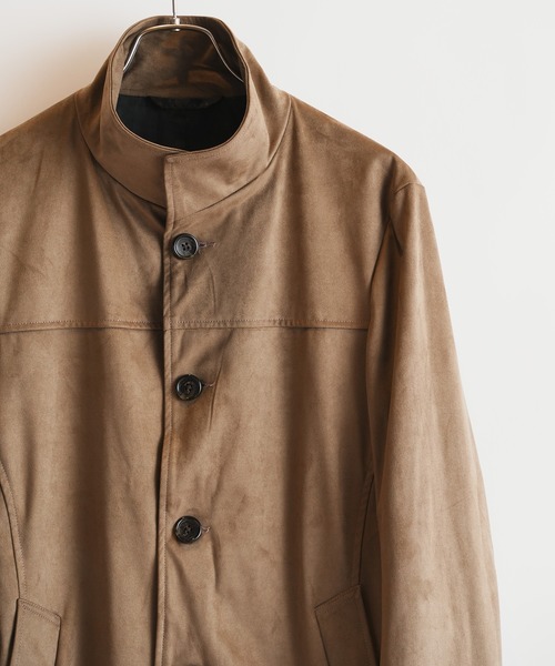 RATTLE TRAP（ラトルトラップ）の「フェイクスエードスタンドカラースリムコート（チェスターコート・メンズ・ブラック/ベージュ系その他・LL/L/M）」の4枚目の写真