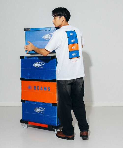BEAMS（ビームス）の「BEAMS / コンテナボックス Tシャツ（Tシャツ/カットソー・メンズ・ホワイト・MEDIUM/LARGE/X-LARGE/XX-LARGE/SMALL）」の2枚目の写真
