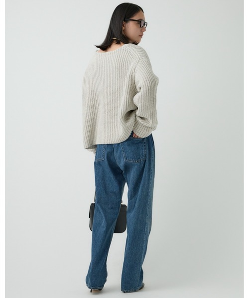 Chaos（カオス）の「Chaos(カオス)/ログランニット（ニット/セーター・レディース・ダークネイビー/アイボリー・FREE）」の4枚目の写真