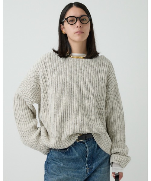 Chaos（カオス）の「Chaos(カオス)/ログランニット（ニット/セーター・レディース・ダークネイビー/アイボリー・FREE）」の6枚目の写真