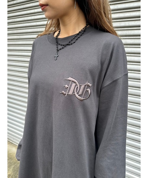 EGOIST（エゴイスト）の「BIG刺繍ユニセックスロンT（Tシャツ/カットソー・レディース・パープル/ホワイト/ブラック/カーキ・FREE）」の13枚目の写真