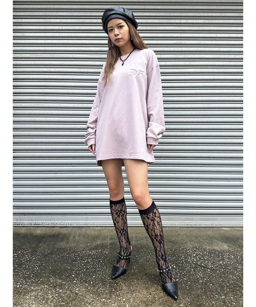 EGOIST（エゴイスト）の「BIG刺繍ユニセックスロンT（Tシャツ/カットソー・レディース・パープル/ホワイト/ブラック/カーキ・FREE）」の17枚目の写真