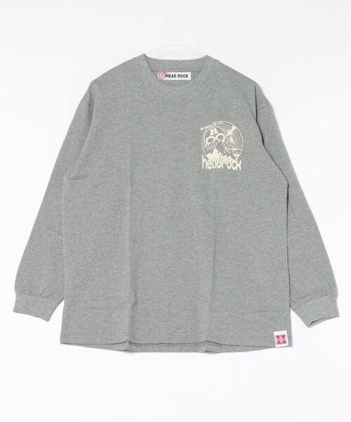 HEAD ROCK(ヘッドロック)の「HEADROCK/ヘッドロック 長袖オーバーサイズTシャツ(大人)(Tシャツ/カットソー・レディース・オフホワイト/杢グレー/スミクロ・160cm/170cm/180cm)」の3枚目の写真