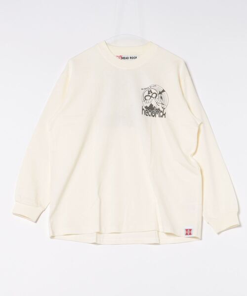 HEAD ROCK(ヘッドロック)の「HEADROCK/ヘッドロック 長袖オーバーサイズTシャツ(大人)(Tシャツ/カットソー・レディース・オフホワイト/杢グレー/スミクロ・160cm/170cm/180cm)」の1枚目の写真