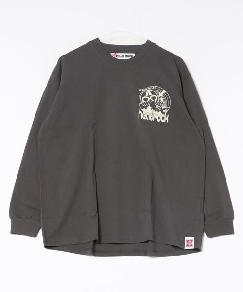 HEAD ROCK(ヘッドロック)の「HEADROCK/ヘッドロック 長袖オーバーサイズTシャツ(大人)(Tシャツ/カットソー・レディース・オフホワイト/杢グレー/スミクロ・160cm/170cm/180cm)」の2枚目の写真