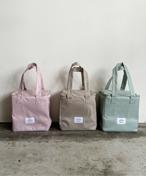 COMMON WARE(コモンウェアー)の「EC:LAURIER 保冷スクエアデリバッグ コンパクト 自転車カゴ バッグ(エコバッグ/サブバッグ・レディース・ライトイエロー/グレイッシュベージュ/スモークピンク/ラベンダー/ダークグレー/モスグリーン・FREE)」の17枚目の写真