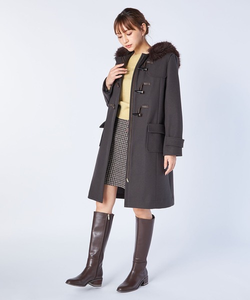 LAISSE PASSE フォックスファー ダッフルコート LAISSE PASSE フォックス ファー 着脱式 ウール ダッフル コート
