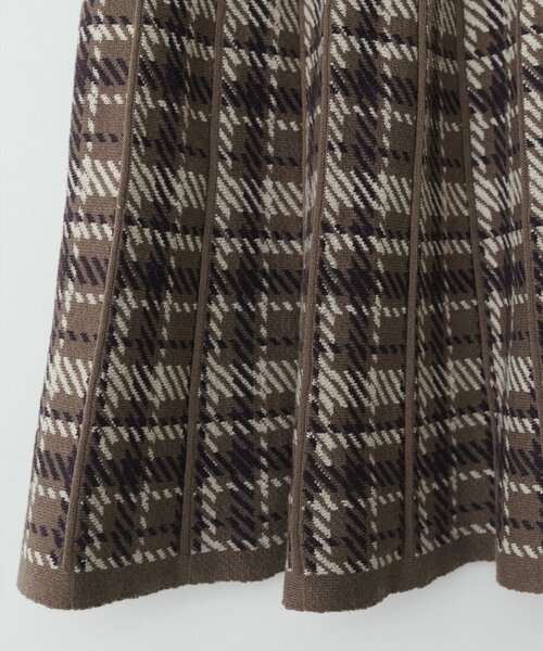 natural couture（ナチュラルクチュール）の「配色チェックニットプリーツスカート（スカート・レディース・モカ/ブラック系その他/アイボリー・FREE）」の20枚目の写真