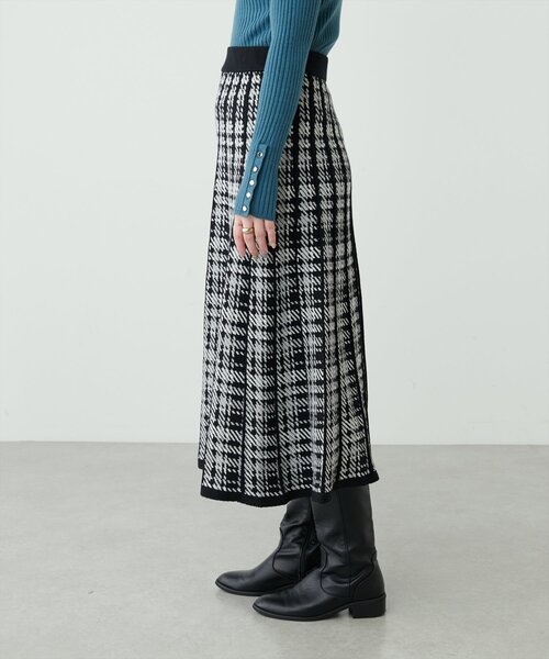 natural couture（ナチュラルクチュール）の「配色チェックニットプリーツスカート（スカート・レディース・モカ/ブラック系その他/アイボリー・FREE）」の22枚目の写真