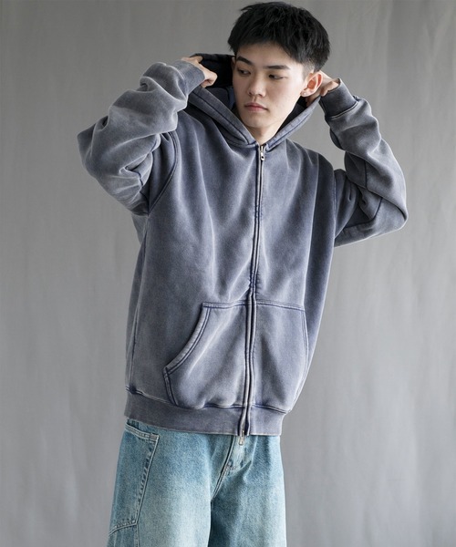 aimoha(アイモハ)の「【aimoha neo】 Retro Washed Hoodie(パーカー・メンズ・ネイビー/パープル/ブラック・SMALL/MEDIUM/LARGE/X-LARGE)」の6枚目の写真