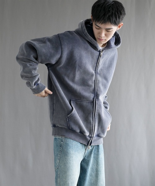 aimoha(アイモハ)の「【aimoha neo】 Retro Washed Hoodie(パーカー・メンズ・ネイビー/パープル/ブラック・SMALL/MEDIUM/LARGE/X-LARGE)」の7枚目の写真