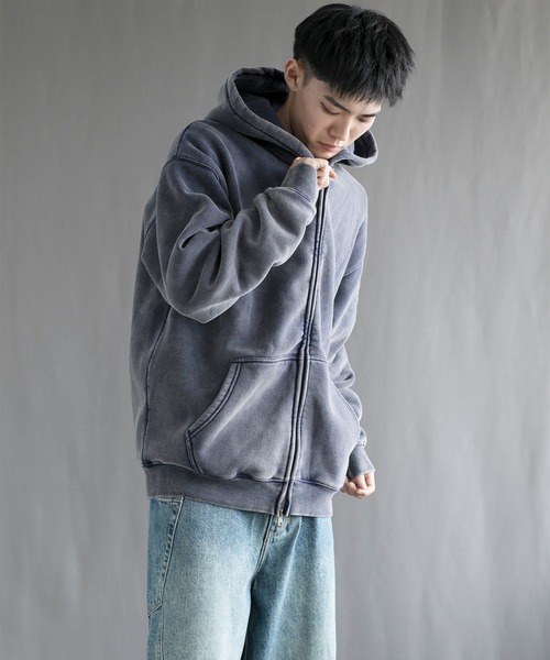 aimoha(アイモハ)の「【aimoha neo】 Retro Washed Hoodie(パーカー・メンズ・ネイビー/パープル/ブラック・SMALL/MEDIUM/LARGE/X-LARGE)」の9枚目の写真