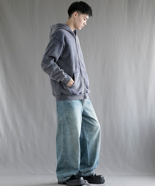 aimoha(アイモハ)の「【aimoha neo】 Retro Washed Hoodie(パーカー・メンズ・ネイビー/パープル/ブラック・SMALL/MEDIUM/LARGE/X-LARGE)」の19枚目の写真