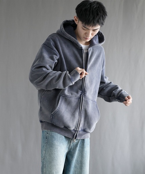 aimoha(アイモハ)の「【aimoha neo】 Retro Washed Hoodie(パーカー・メンズ・ネイビー/パープル/ブラック・SMALL/MEDIUM/LARGE/X-LARGE)」の16枚目の写真