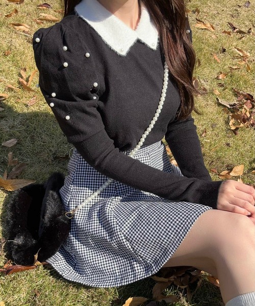 clear（クリア）の「パールショルダーファーバッグ ≪2024AW新作≫（ショルダーバッグ・レディース・ブラック/アイボリー・F）」の8枚目の写真