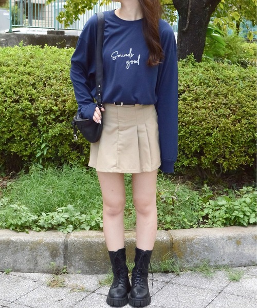 spiritoso(スピリトーゾ)の「【spiritoso】ニュアンスカップル ロンTEE(Tシャツ/カットソー・レディース・杢グレー/ネイビー・FREE)」の7枚目の写真