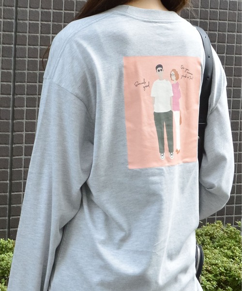 spiritoso(スピリトーゾ)の「【spiritoso】ニュアンスカップル ロンTEE(Tシャツ/カットソー・レディース・杢グレー/ネイビー・FREE)」の14枚目の写真