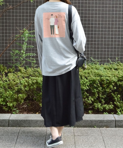 spiritoso(スピリトーゾ)の「【spiritoso】ニュアンスカップル ロンTEE(Tシャツ/カットソー・レディース・杢グレー/ネイビー・FREE)」の17枚目の写真