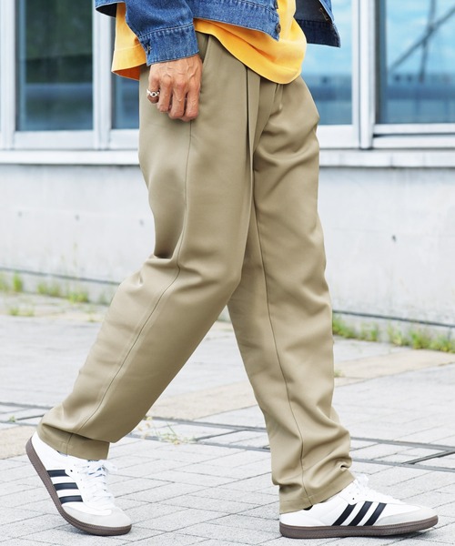 jiggys shop(ジギーズショップ)の「ポリツイルテーパードセミワイドイージーパンツスラックス(スラックス・メンズ・ベージュ/ブラック/ネイビー・SMALL/MEDIUM/LARGE/X-LARGE)」の1枚目の写真