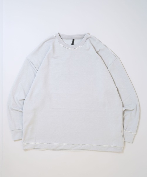 Anytime Songs(エニータイムソングス)の「cardboard knit stitching crew neck cutsew/ダンボールニット ステッチング クルーネック カットソー(スウェット・メンズ・ブラック/チャコールグレー/ホワイト/グレー・L/XL/M)」の4枚目の写真