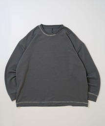 cardboard knit stitching crew neck cutsew/ダンボールニット ステッチング クルーネック カットソー