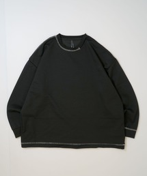 cardboard knit stitching crew neck cutsew/ダンボールニット ステッチング クルーネック カットソー