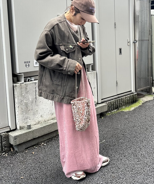 mystic（ミスティック）の「シャイニーベロアスカート（スカート・レディース・ピンク/ブラック/アイボリー・1/2）」の17枚目の写真