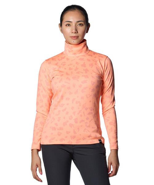 【セール】UAコールドギア プロ プリント ロングスリーブ モックネック シャツ（ゴルフ/レディース）（ポロシャツ）｜UNDER ARMOUR（アンダーアーマー）