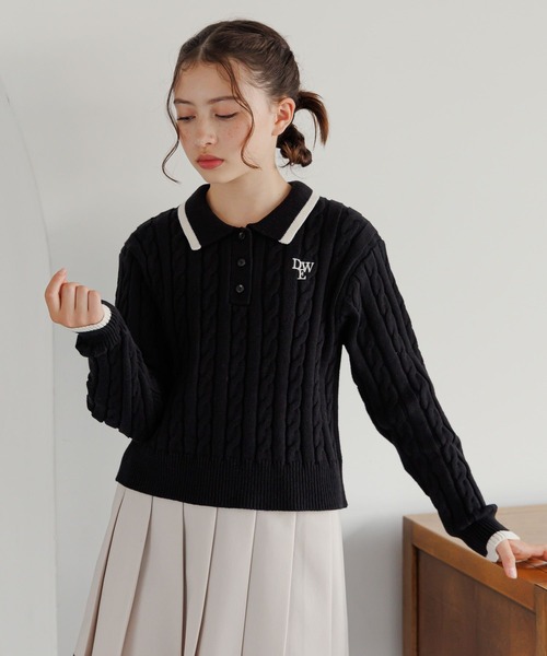 セール】洗えるポロ襟ニットプルオーバー/234562（ニット