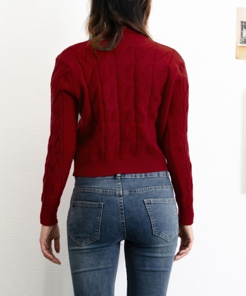 Miniministore(ミニミニストア)の「ニットトップス ショート丈 レディース(ニット/セーター・レディース・ブラック/ワインレッド/アイボリー/ロイヤルブルー・FREE)」の16枚目の写真