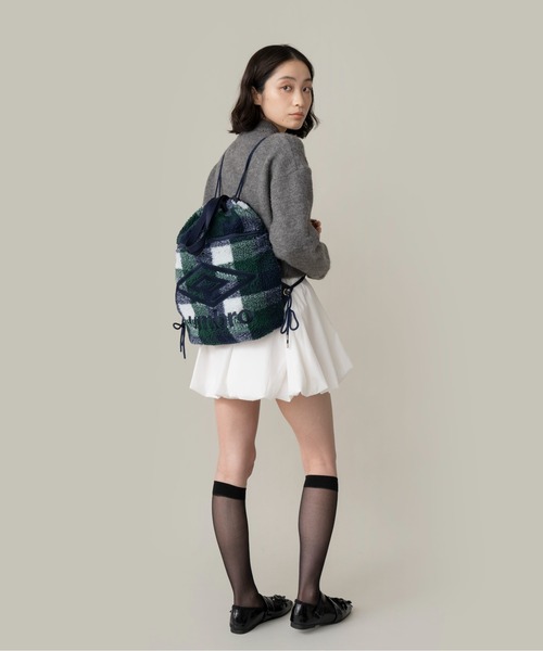 【UMBRO× Casselini】フェイクボアナップサック　ネイビー UMBRO × Casselini]フェイクボアナップサック（バックパック