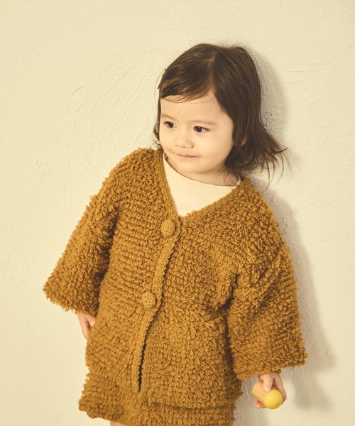 sea and shells by pairmanon(シーアンドシェルズバイペアマノン)の「【sea and shells by pairmanon】袖ボリューム ニット カーディガン(その他ベビーウェア・キッズ・ブラウン/オレンジ/アイボリー・80/110/100/90)」の3枚目の写真